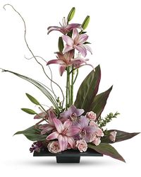 Exquisite Tribute Standing Spray-Blue Ribbon