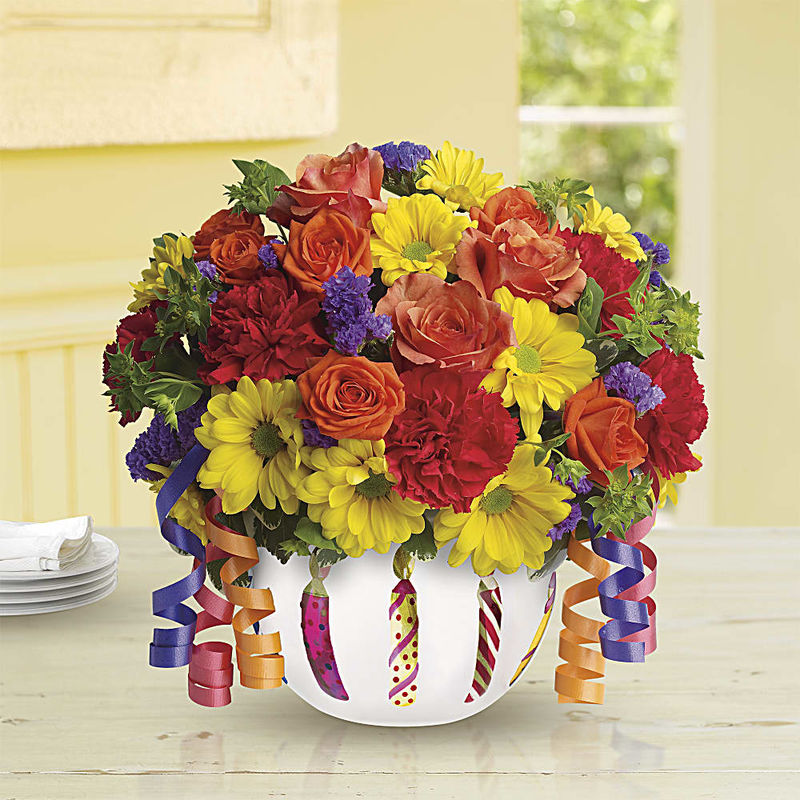 Teleflora's Brilliant Birthday Blooms A3377 | Flower Delivery | Flower Shop