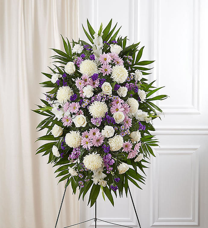 Lavender & White Tribute Standing Spray | 416-Flowers